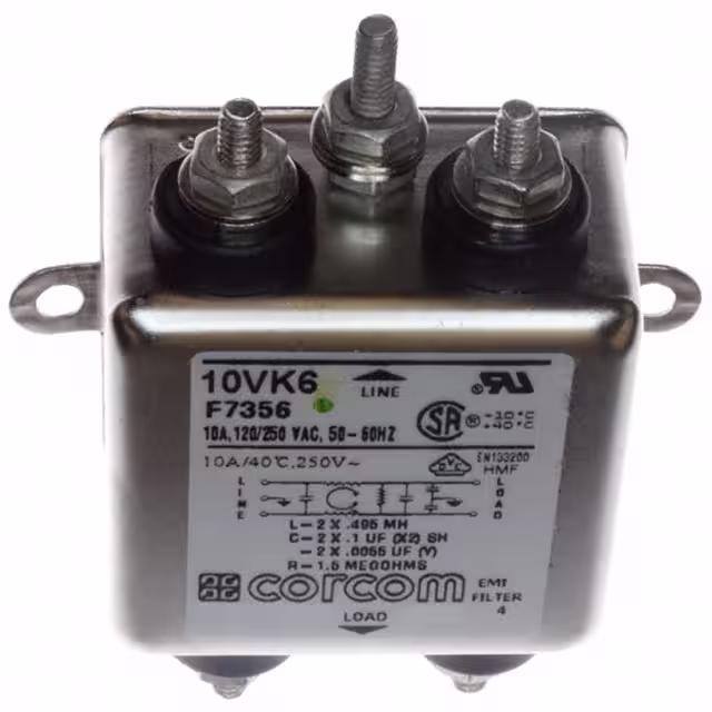 10VK6 TE Connectivity Corcom Filters electronic component